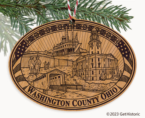 Washington County Ohio Engraved Natural Ornament