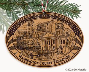 Washington County Tennessee Engraved Natural Ornament