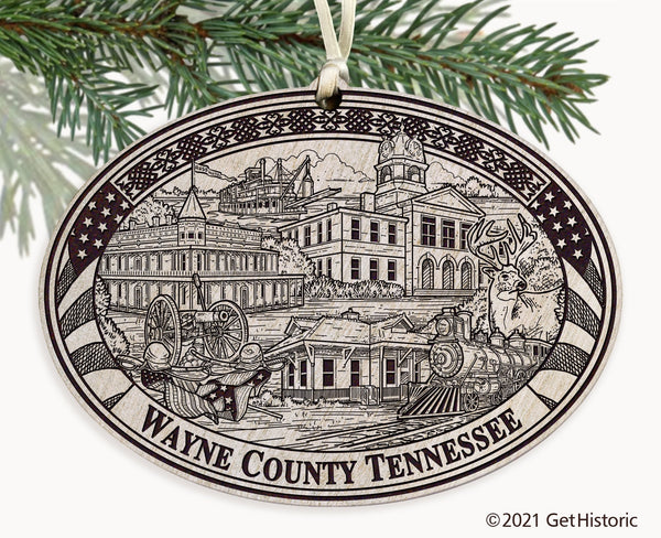 Wayne County Tennessee Engraved Ornament