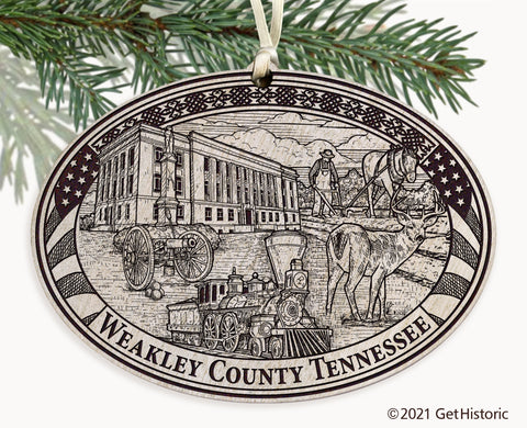 Weakley County Tennessee Engraved Ornament