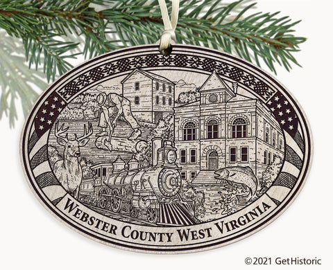 Webster County West Virginia Engraved Ornament