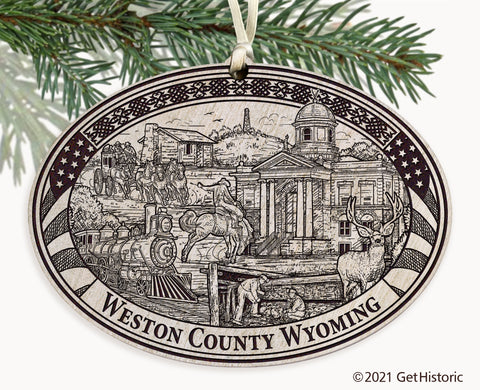 Weston County Wyoming Engraved Ornament