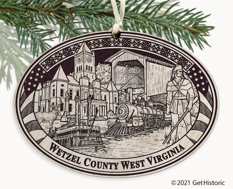 Wetzel County West Virginia Engraved Ornament