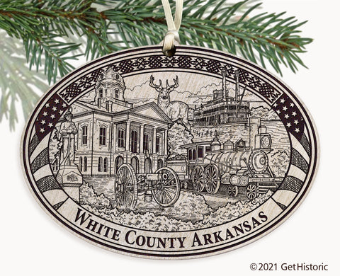 White County Arkansas Engraved Ornament