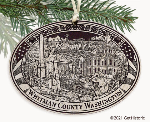 Whitman County Washington Engraved Ornament