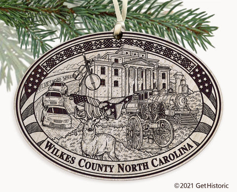 Wilkes County North Carolina Engraved Ornament