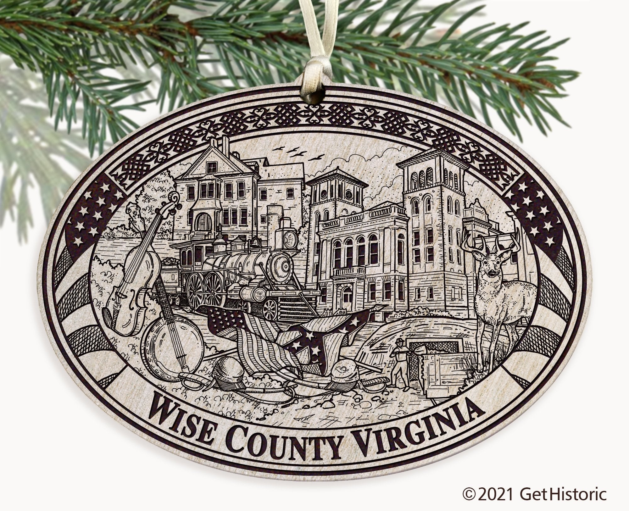 Wise County Virginia Engraved Ornament