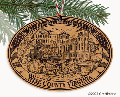 Wise County Virginia Engraved Natural Ornament