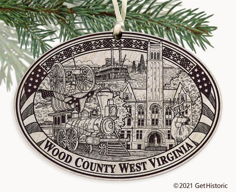 Wood County West Virginia Engraved Ornament