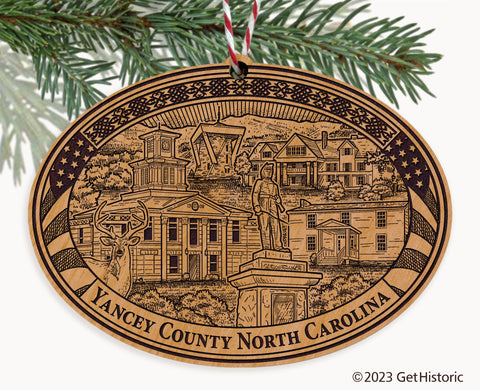 Yancey County North Carolina Engraved Natural Ornament