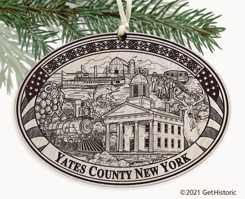 Yates County New York Engraved Ornament