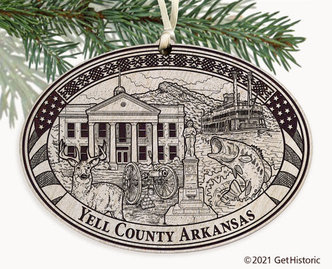 Yell County Arkansas Engraved Ornament